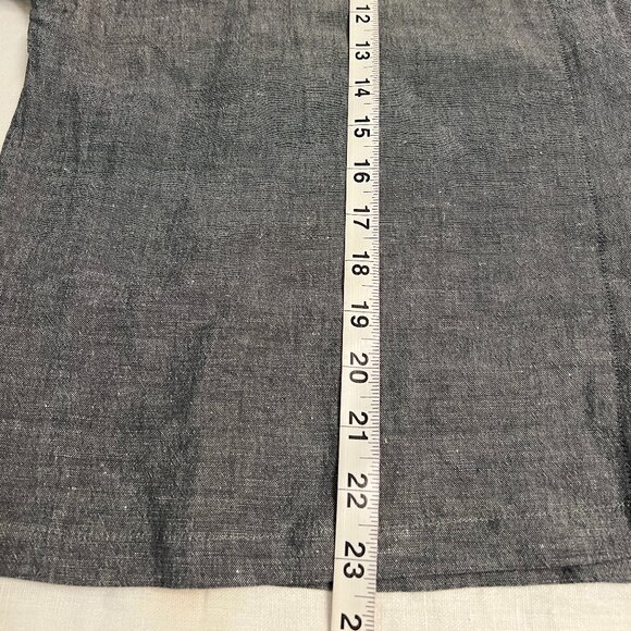 Eileen Fisher M Gray Button Front Shirt Jacket Linen Rayon Blend USA Long Sleeve - Picture 9 of 9